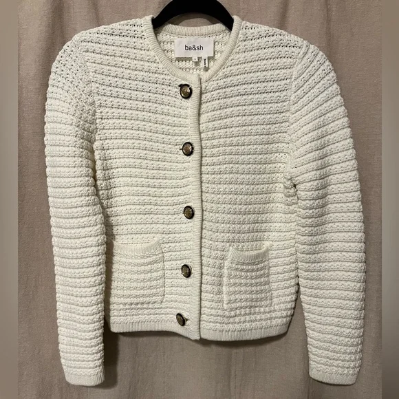 ba&sh Cream Button-Up Cardigan - Picture 7 of 15